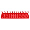 Tool parts 28 Slot Socket Rack Storage Rail Tray Holder Shelf Organizer Stand SAE 1/2'' Red.