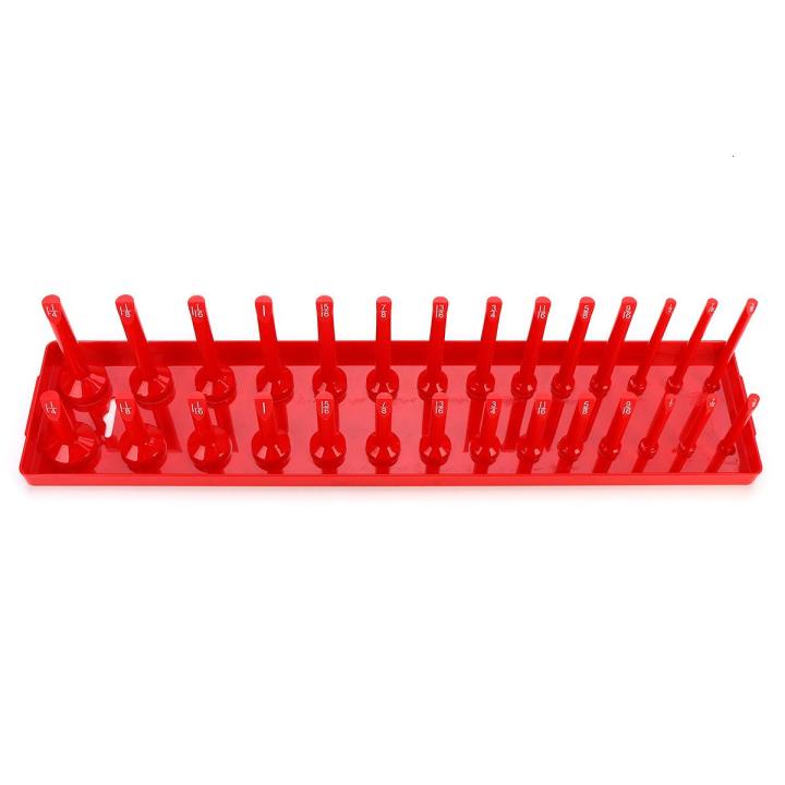 Tool%20parts%2028%20Slot%20Socket%20Rack%20Storage%20Rail%20Tray%20Holder%20Shelf%20Organizer%20Stand%20SAE%201/2''%20Red%20-%20Image%204