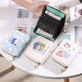 Women's Cartoon Cute Japanese Girl Heart Small Coin Purse Short ID Card Package All-In-One Bag.