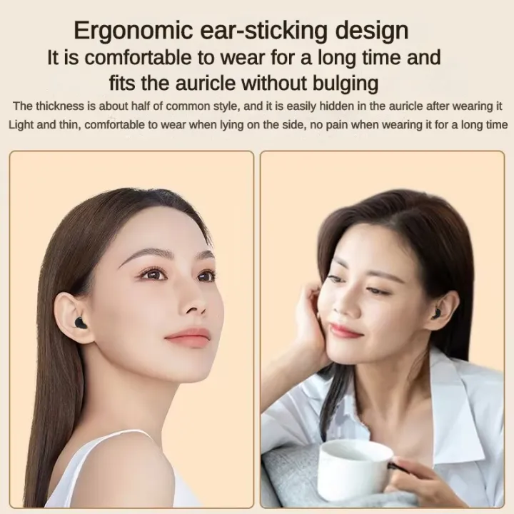 Lesson Invisible New Invisible High Sound Quality Wireless Bluetooth Headset Mini Ultra Sleep Noise Cancelling Work And On. 