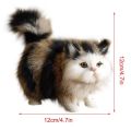 Realistic Mini Plush Cat Cute Faux Fur Kids Doll Toy Kitten Model Gift Ornament.