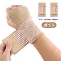 1 Pair Elastic Bandage Wrist Guard Support Arthritis Sprain Band Carpal Protector Hand Brace Accessories Sports Safety Wristband.