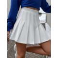 High Waist Solid Pleated Mini Skirt for Women Summer Spring Korean Preppy Style Fashion Cute A-line Skirts Y2K Skort Clothes. 