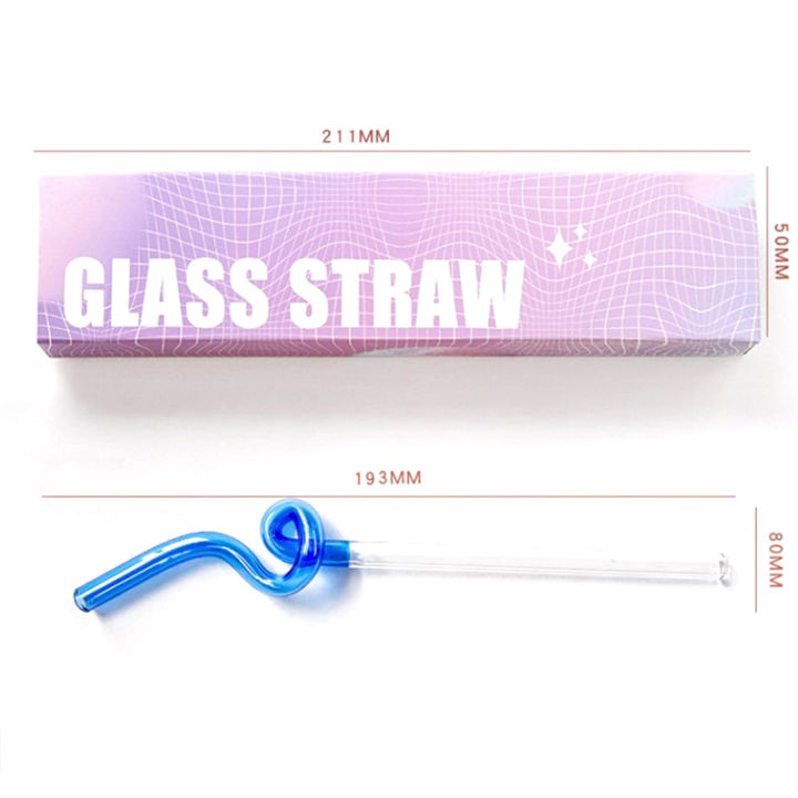 1Pc Glass Straws Twist Reusable Straws Heat Resistant Glass Straw Drinking Milk Tea Long Stem Glass Staws
