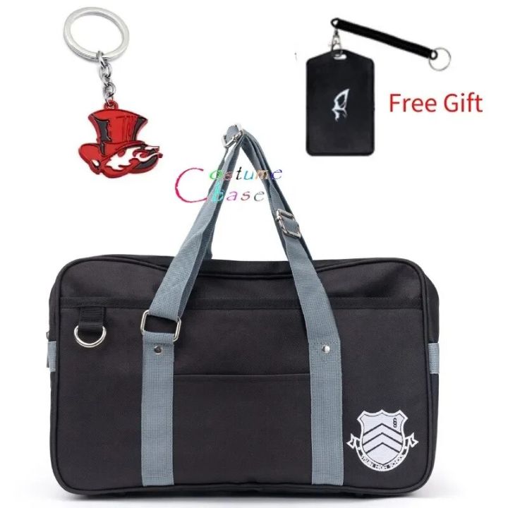 Anime Persona 5 P5 Shujin Gakuen Cosplay Handbag JK Uniform Shoulder Bag Crossbody Messenger Bags Satchel with keyring