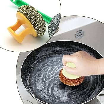Dishwashing Brush Durable Dish Scrubber with Handle for Home Restaurant Kitchen ( 1 Pcs Random Color