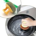 Dishwashing Brush Durable Dish Scrubber with Handle for Home Restaurant Kitchen ( 1 Pcs Random Color. 