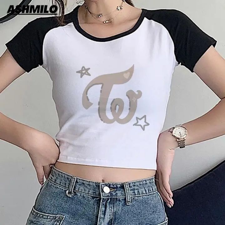 KPOP%20Twice%20Summer%20Harajuku%20Y2k%20T-shirt%20Korean%20Style%20T%20Shirt%20Women%20Streetwear%20Ulzzang%20Tshirts%20Crop%20Top%20Female%20Slim%20Fit%20Clothes%20-%20Image%205