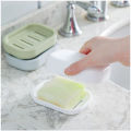 Japanese style simple and generous thickened plastic drain square with cover, handmade box, double-layer soap box.