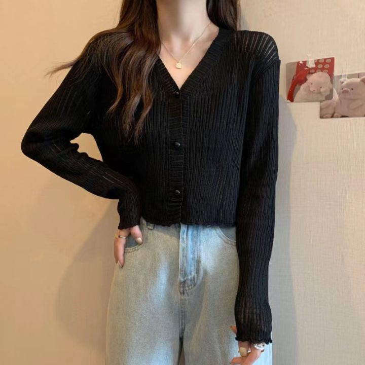 %E3%80%90No-Questions-Asked%20Refund%E3%80%91%20V-Neck%20Knitted%20Cardigan%20Women's%20Autumn%20and%20Winter%20New%20Women's%20Short%20Long-Sleeved%20Coat%20Solid%20Color%20Slim-Fit%20Tall%20Top%20for%20Women%20-%20Image%208