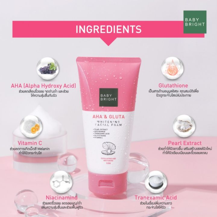 BABY BRIGHT AHA GLUTA FACEWASH (120G), Made in THAILAND | Daraz.com.bd BABY BRIGHT AHA GLUTA FACEWASH (120G), Made in THAILAND | Daraz.com.bd