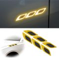 6Pcs/Set Reflective Car Stickers Carbon Fiber Decals Warning Reflective Strips. 
