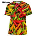 Personalized Chili Fashion 3D Printing Funny T Shirts Creative Pattern Short-sleeved Harajuku Unisex T-Shirt Top Male Female Tee.