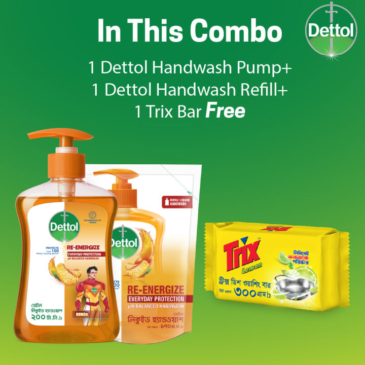 (Free%20Trix%20300gm)%20Dettol%20Re-energize%20Handwash%20200ml%20+%20170ml%20Refill%20Pack%20(Germ%20Protection%20Guaranteed)%20-%20Image%202