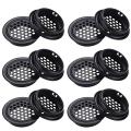 Round Ventilation Grille Cabinet Air Vent Hole Grille 35mm 30 Pieces Black for Bathroom Cabinet Wardrobe Shoe Cabinet.
