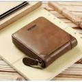 Round Zipper Coine poket Card Poket Artificial Leather Wallet For Men. 