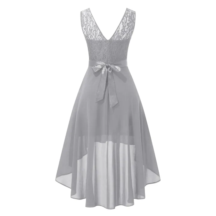 Lace%20Dress%20Bow%20Belt%20Elegant%20Irregular%20Length%20Dresses%20For%20Women%20Wedding%20Guest%20Sleeveless%20Bridesmaid%20Cocktail%20Party%20Dress%20-%20Image%206