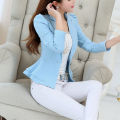 Thin Small Suit Women's Jacket Spring and Summer New Casual All-Matching Slim Fit Ruffled Small Suit Short Top. 