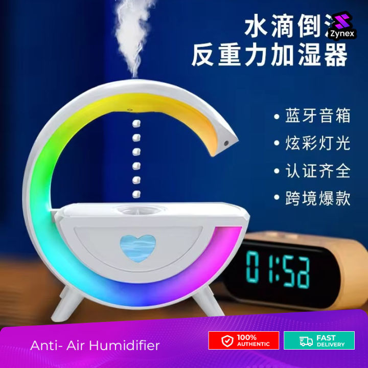 Anti- Air Humidifier 350ml with Bluetooth 5.0 Speaker RGB for Home Office Humidifier Small Humidifier for Indoor Bedroom Living Room Desk Office Bluetooth Speaker