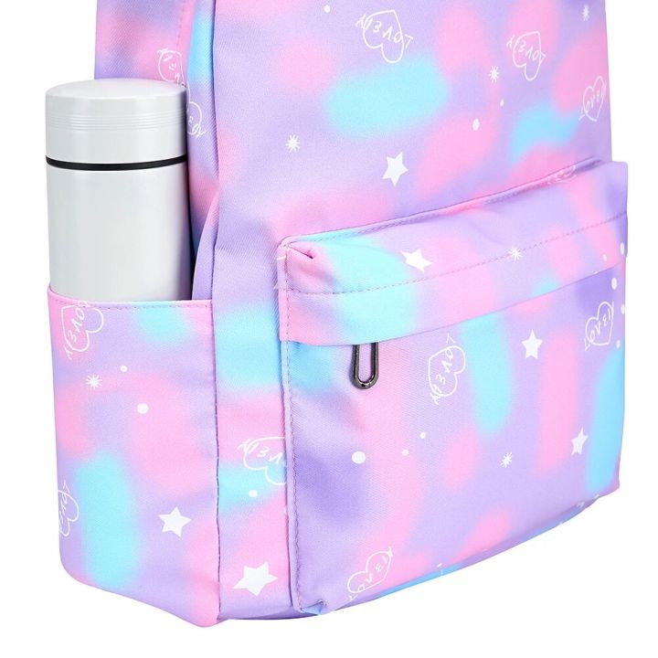 3pcs/set%20Computer%20Bag%20Large%20Capacity%20Fashion%20Women%20Nylon%20Casual%20Backpack%20Adjustable%20Strap%20School%20Knapsack%20Cute%20Gradient%20for%20Gift%20-%20Image%205