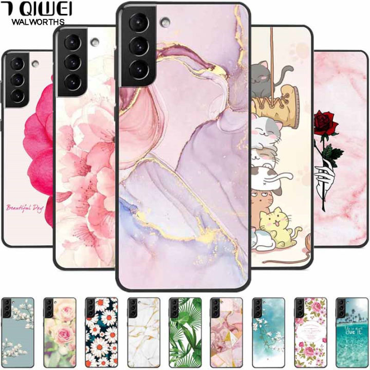 Case for Samsung S21 FE 5G Cover S 21 Marble Soft TPU Silicone