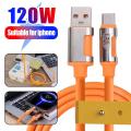 Huawei Xiaomi Redmi LED Digital Display Cable 120W Fast Charging USB Type C High Speed Charger Data Cable for Samsung Android.