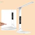Table Lamp LED Desk Lamp with Clock Date Temperature Adjustable Eye Protection Touch Control Reading Lamp for Living Room Bedroom Study Home , Plug in. 