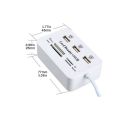 USB Hub 3.0 Combo USB Splitter High Speed Type C Hub SD/TF Card Reader-white. 