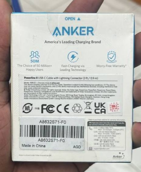 Anker Powerline II USB-C to Lightning Cable USB C to Lightning 3 feet iphone charging & syncing cable