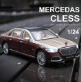 1:24 Mercedes Maybach S680 Diecast Alloy Car Luxurious Simulation Toy Vehicles Metal Car 6 Doors Open Model Car Sound Light Toys For Gift.