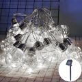 Led Christmas Lights 5M/8M 10/20Bulb G45 Globe Festoon Bulb With Copper Wire Fairy Light Solar Powered Party Ball String Lamps----warm white 8m20bulbs. 