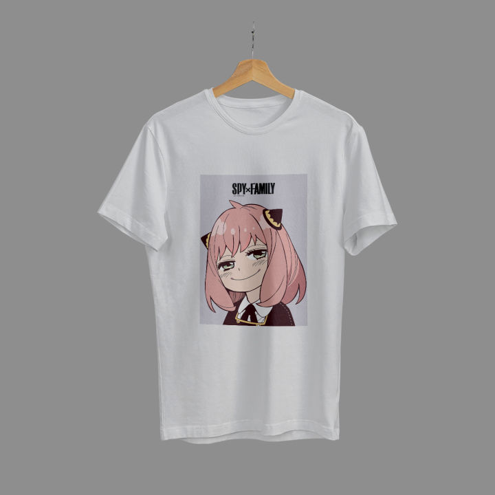 Custom Experience - Spyxfamily Anya Forger Anime White Poly Cotton T-Shirt - T Shirt - Couture - High-end - Designed - Urban Vibes