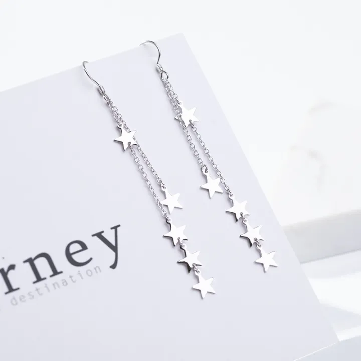 Wanying%20Jewelry,%20Star%20Double%20Ear%20Hook,%20S925%20Sterling%20Silver%20Long%20Ear%20Line,%20Internet%20Red,%20Douyin,%20Chaoxian%20Ear%20Accessories,%20Customization%20-%20Image%202