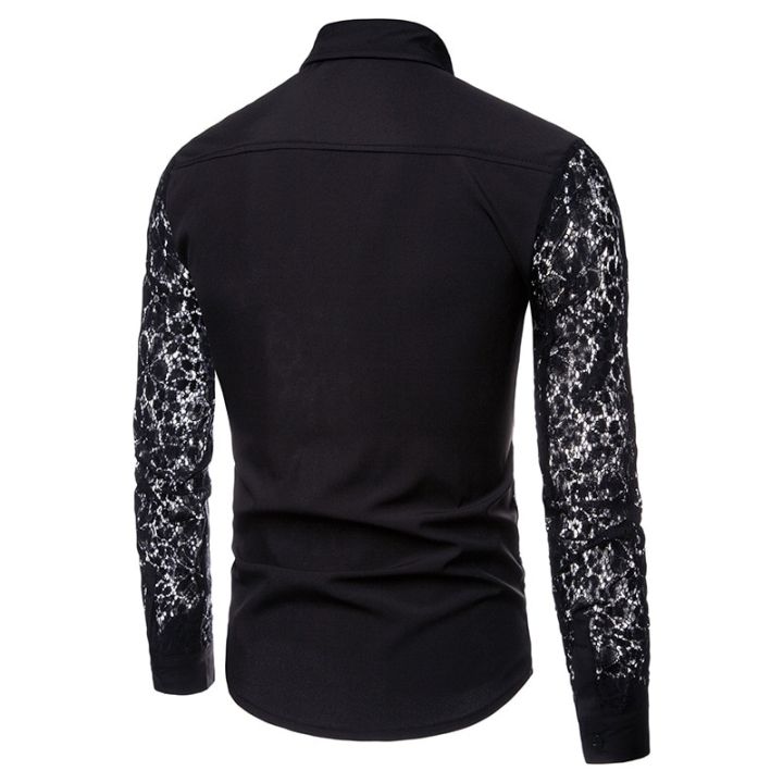 Mens%20Flower%20Patchwork%20Embroidery%20Lace%20Shirt%202019%20Fashion%20Transparent%20Dress%20Shirts%20Mens%20See%20Trough%20Club%20Party%20Event%20Chemise%20-%20Image%202