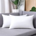 Synthetic Fiber White Cushion 20"x 12" 02 pcs,. 