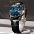 "Olevs 6898 Black PU Leather Analoge Wrist Watch For Men - RoyalBlue & Black ". 