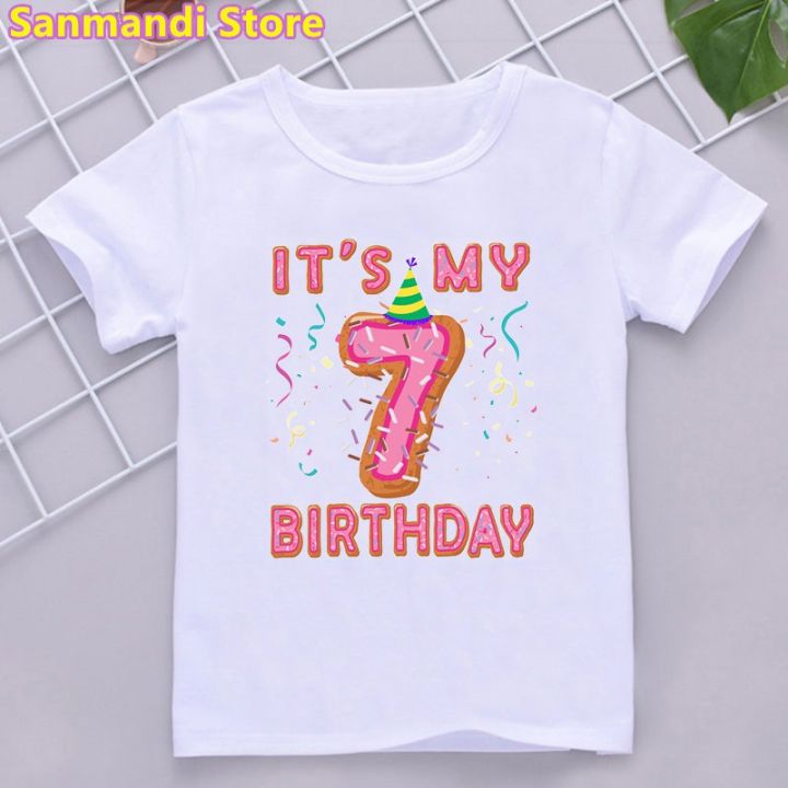 2th-10th%20Birthday%20Gift%20Graphic%20Print%20Tshirt%20For%20Girls%20Donuts%20Crown%20T%20Shirt%20Kids%20Clothes%20Summer%20Kawaii%20Children%20Clothing%20T-Shirt%20-%20Image%203