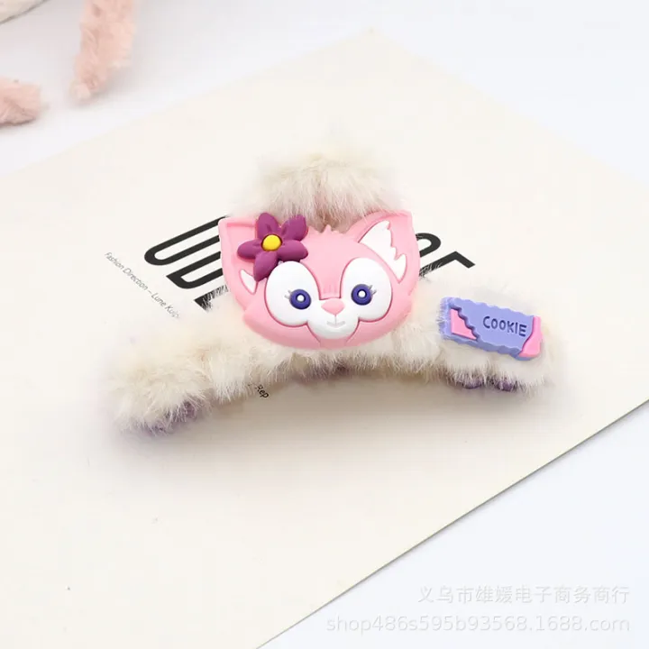 Autumn%20and%20winter%20new%20model%20Belle%20Rabbit%20Plush%20Sisters%20Clip%20Female%20Cute%20Furry%20Shark%20Clip%20Hairpin%20Back%20of%20Head%20Accessories%20-%20Image%206