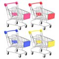 New Home Decoration Mini Supermarket Shopping Trolley Toy Gift Miniature Mini Shopping Cart Toys Storage Desktop Model. 