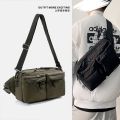 Japan Luxury Bag Shoulder Chest Package Canvas Casual Multi-function IPad Small Bag Simple Messenger Bag for Men and Women Nylon.