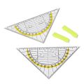 Durable Plastic Set Square Transparent With Handle Triangle Ruler Geometry Drafting Tools Measuring Drawing Tools Students Gift.
