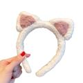 Korea Simple Hairbands Soft Cute Cat Ears Face Wash Makeup Mask Facial Hair Tie Headband for Women Girl Fashion Hair Accessories. 