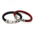 8mm Genuine Leather Men Bracelet 316L Stainless Steel Lobster OT Clasp Bracelet Retro Bangles Jewelry. 