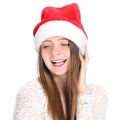 Plush Adult Christmas Hat Plush Toys Hat Red Velvet Santa Claus Hat Comfortable Inside Christmas Hat. 