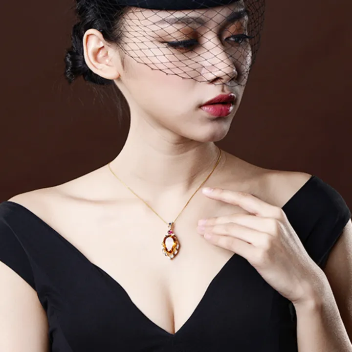 Live%20Pendant%2018K%20gold-plated%20temperament%20pear-shaped%20large%20loose%20stone%2022%20carat%20Brazilian%20citrine%20pendant%20necklace%20-%20Image%203