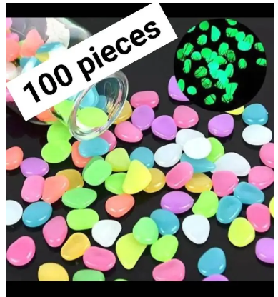 Radium Stone Colorful Luminous Glowing Pebbles for Decoration 100 pes