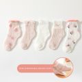 Kids Socks 5 Pairs/Lot Spring Summer Cotton Girls Boys Cute Flowers Pattern For Children Baby Princess Mesh Socks 0-12 Years Old. 