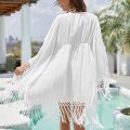 Women Lace Sheer Beach Dress Bikini Cover-Ups Casual Loose Cardigan Dress Kimono Summer Swimwear Cover Up. 
