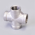4Pcs Four-Way Joint Stainless Steel Hose Garden Hose Tube Connector Silver Water Tube Head Easy to Use.