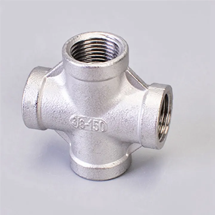 4Pcs%20Four-Way%20Joint%20Stainless%20Steel%20Hose%20Garden%20Hose%20Tube%20Connector%20Silver%20Water%20Tube%20Head%20Easy%20to%20Use%20-%20Image%203